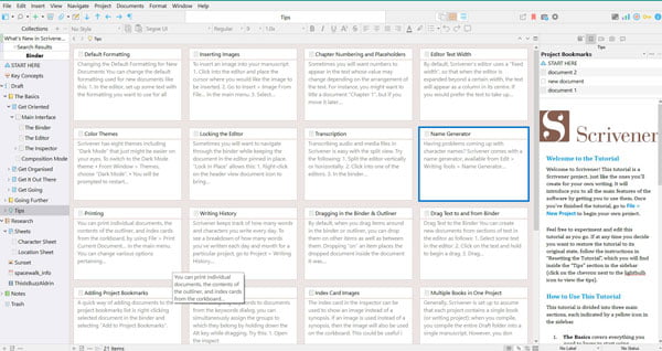 Scrivener 3 for Windows Tutorial Project - blog