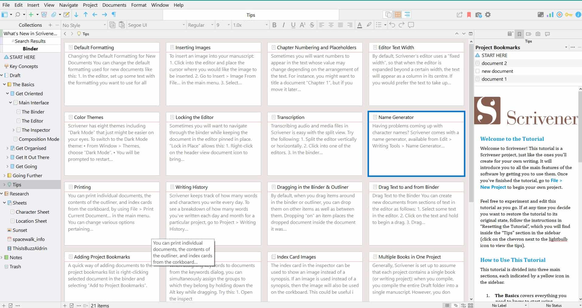 scrivener tutorials